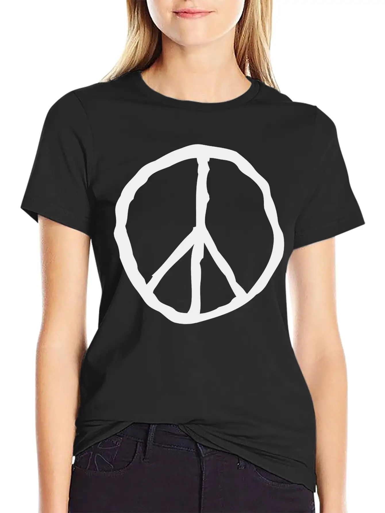 Peace Peace Sign Unisex Short Sleeve Soft Cotton T-Shirt – Casual Everyday Wear