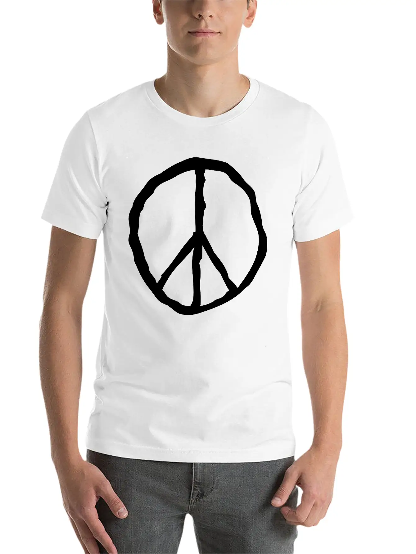 Peace Peace Sign Unisex Short Sleeve Soft Cotton T-Shirt – Casual Everyday Wear