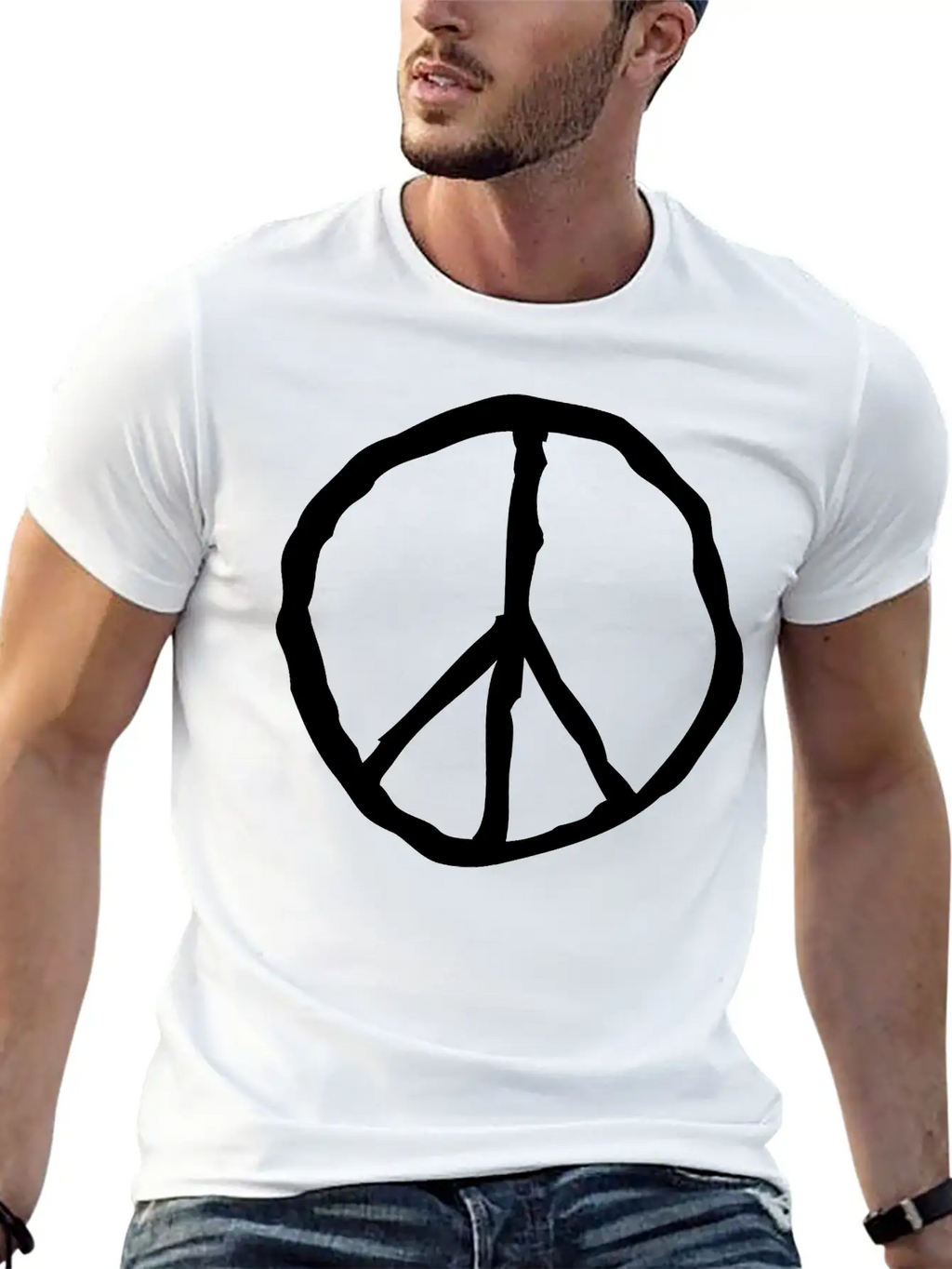Peace Peace Sign Unisex Short Sleeve Soft Cotton T-Shirt – Casual Everyday Wear