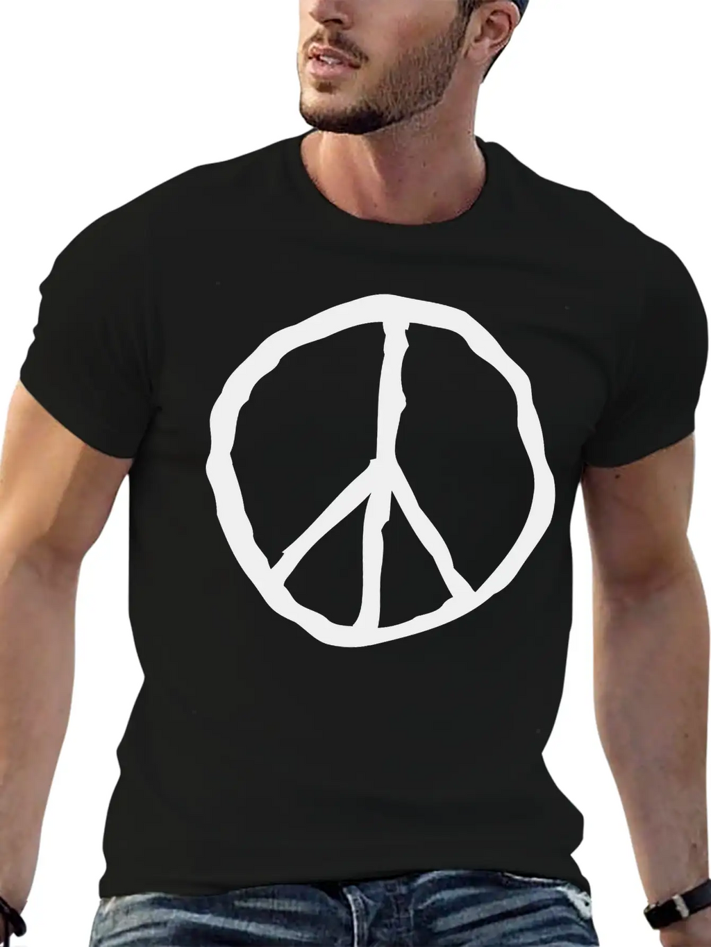 Peace Peace Sign Unisex Short Sleeve Soft Cotton T-Shirt – Casual Everyday Wear