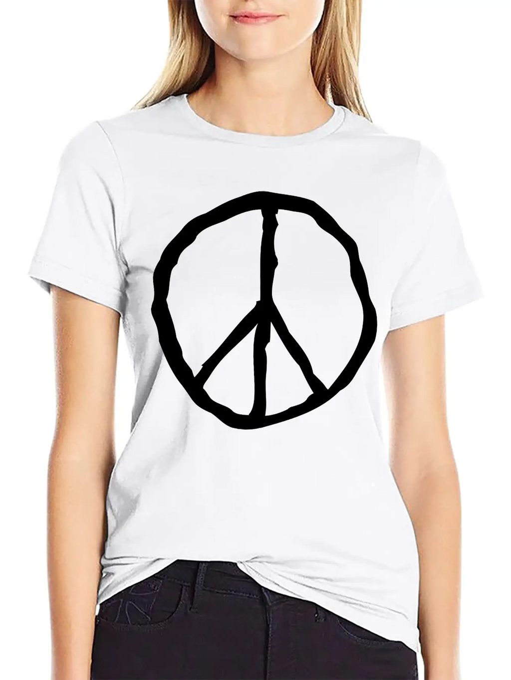 Peace Peace Sign Unisex Short Sleeve Soft Cotton T-Shirt – Casual Everyday Wear