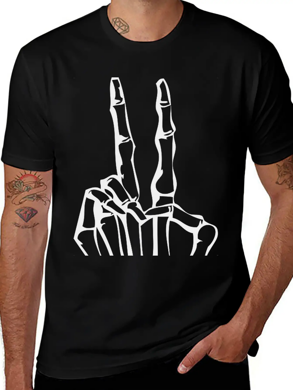 Peace Skull Breathable Graphic T-Shirt – Perfect For Casual Days