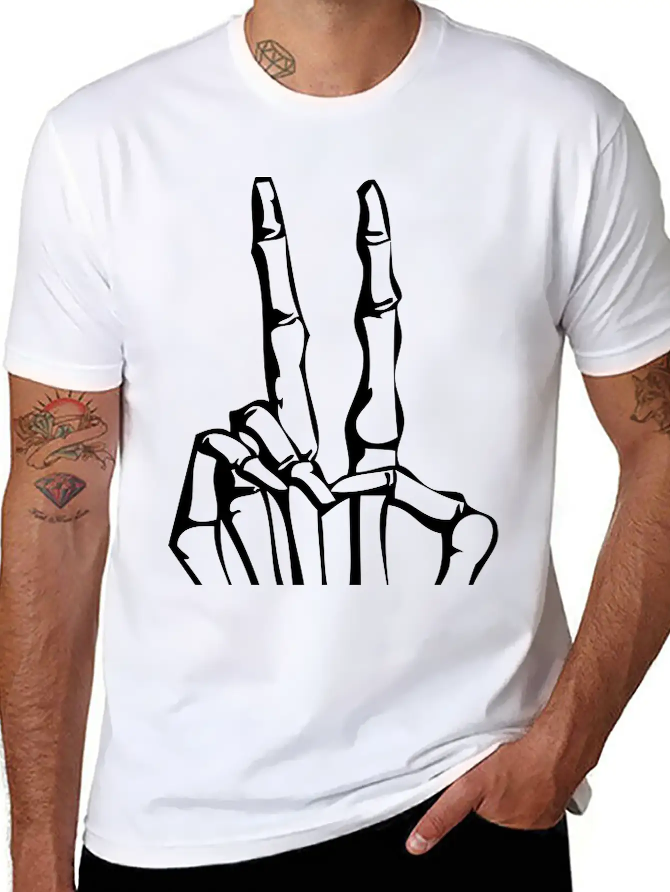 Peace Skull Breathable Graphic T-Shirt – Perfect For Casual Days