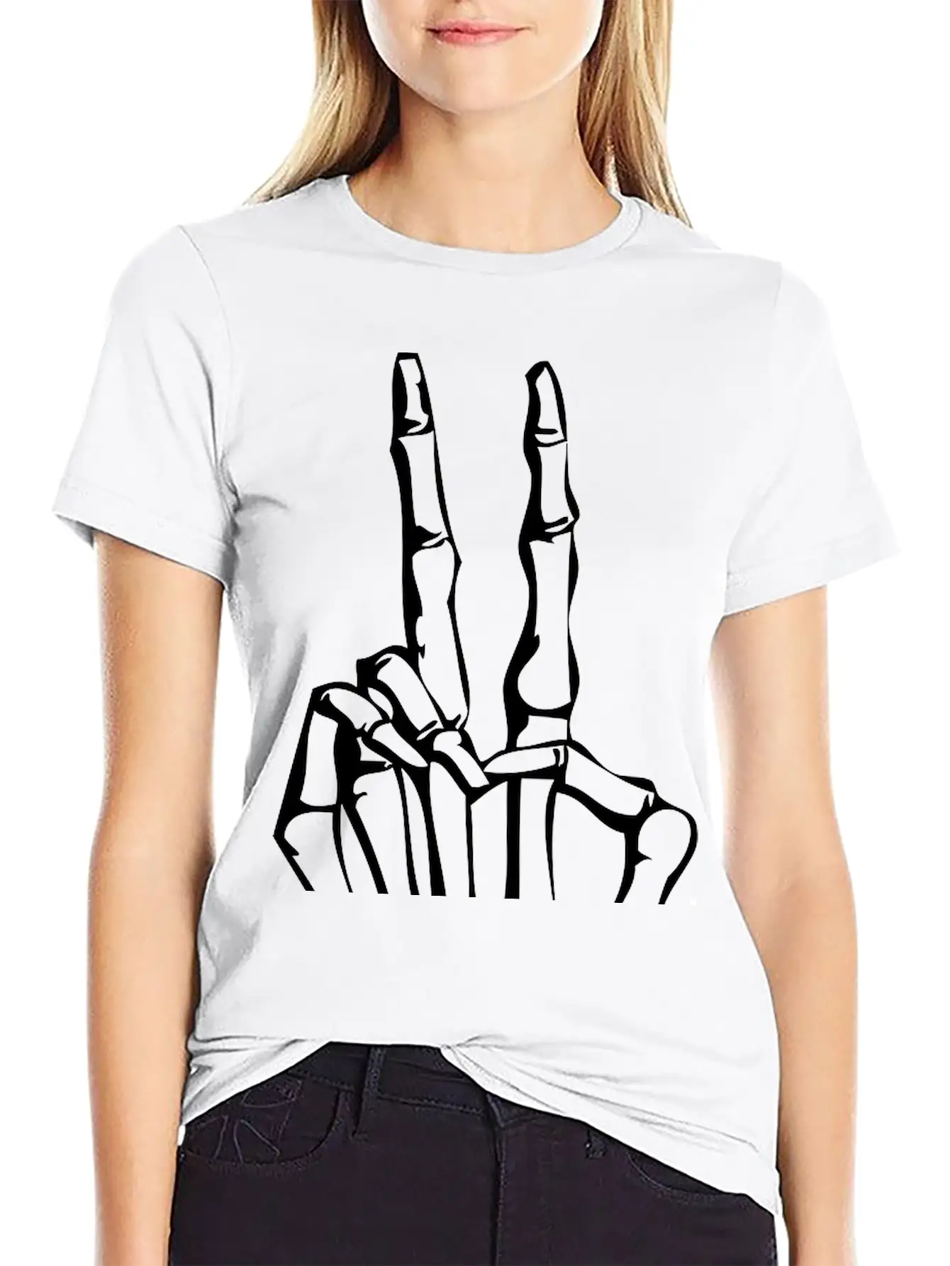 Peace Skull Breathable Graphic T-Shirt – Perfect For Casual Days