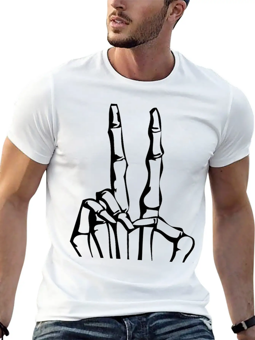 Peace Skull Breathable Graphic T-Shirt – Perfect For Casual Days