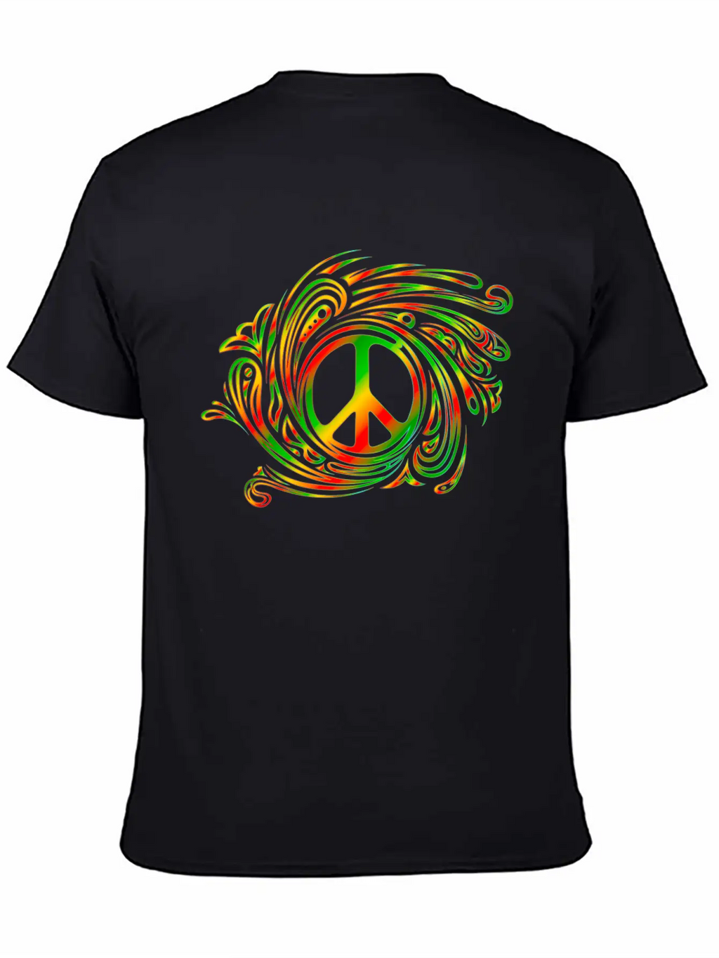Peace Symbol Red Yellow Green Gradient Colors Classic Fit Graphic Tee For Daily Comfort – Unisex Cotton Shirt