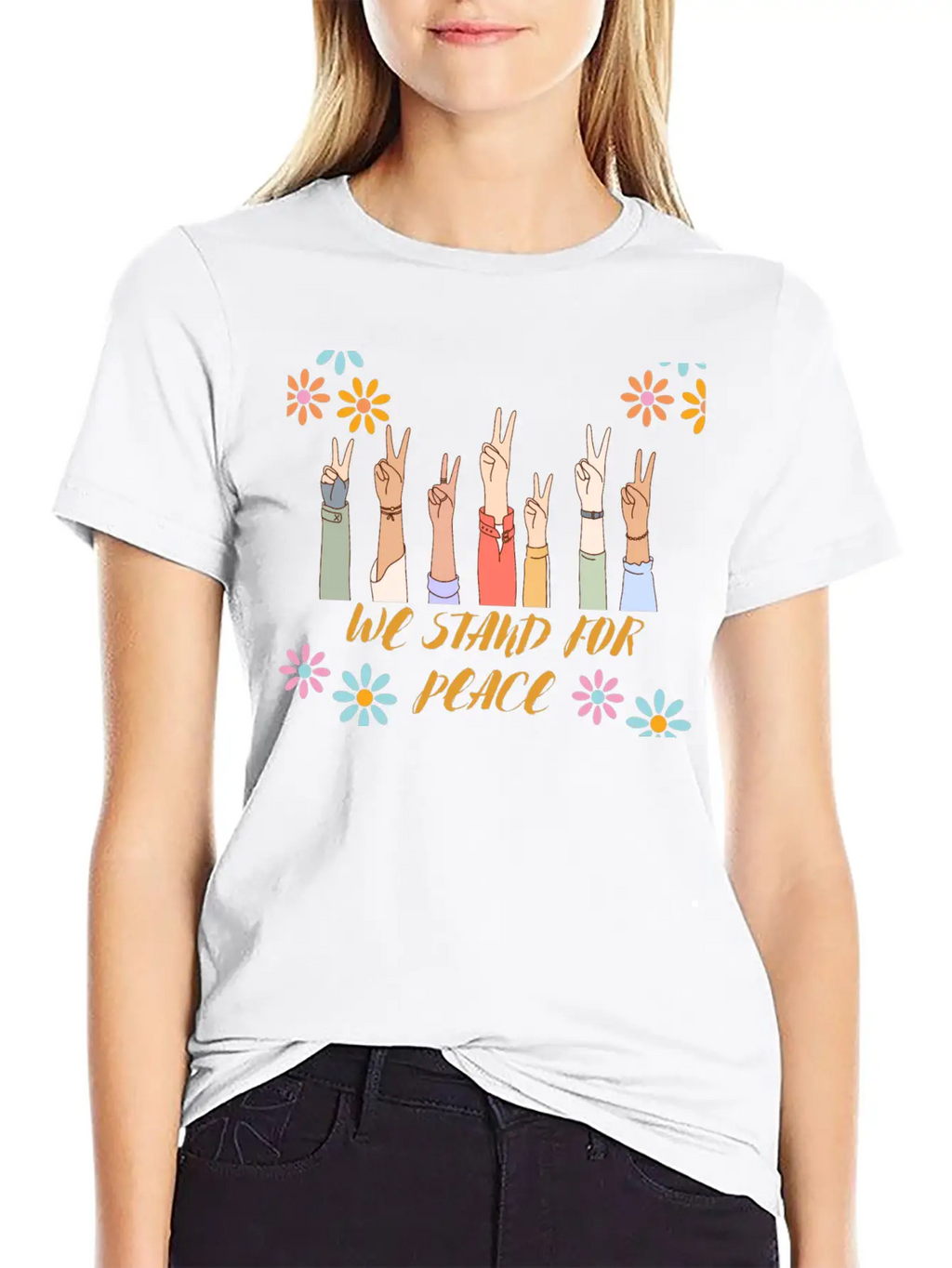 Peace - We Stand For Peace Unisex Casual T-Shirt – Clean Design For Daily Comfort