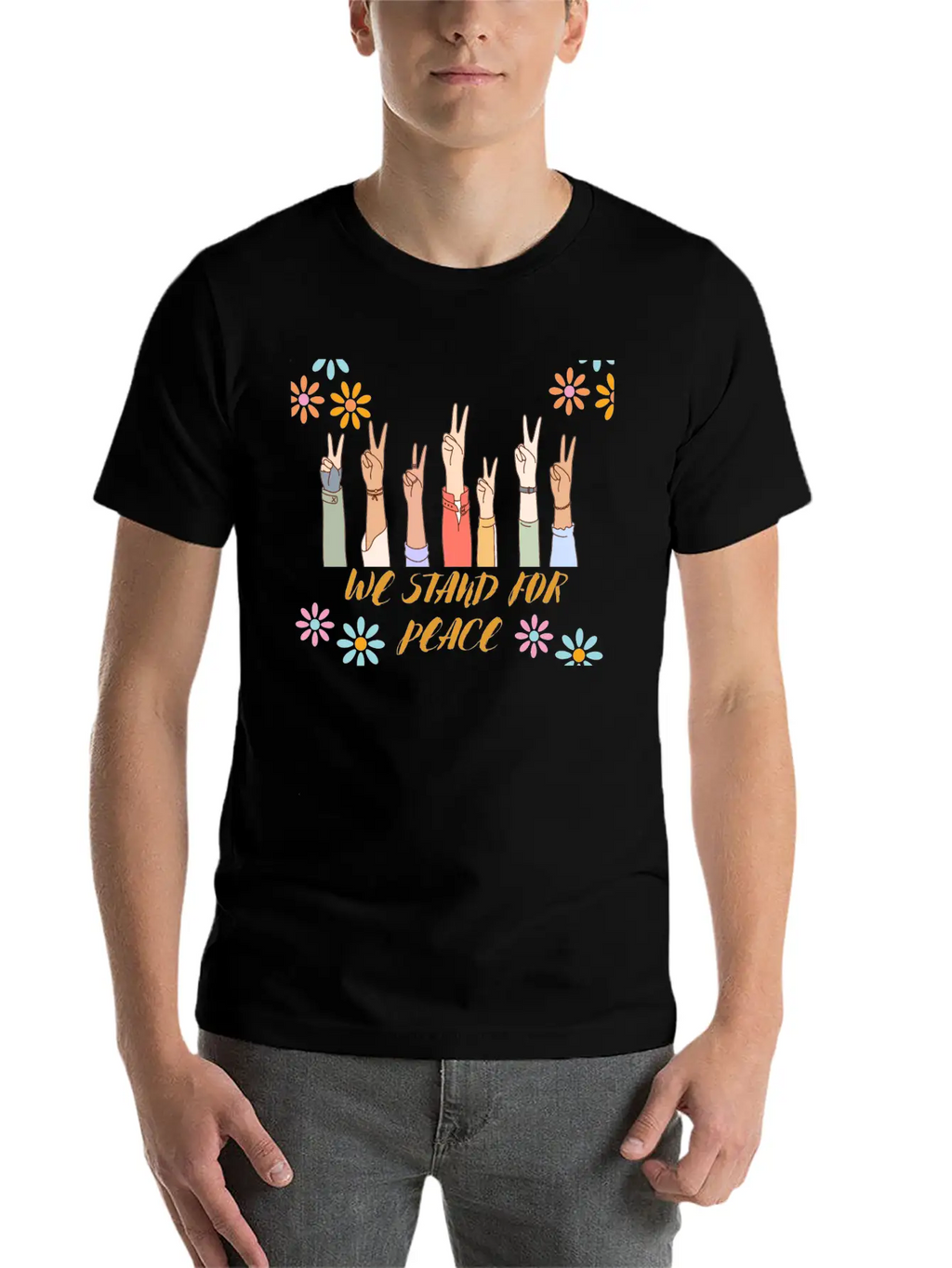 Peace - We Stand For Peace Unisex Casual T-Shirt – Clean Design For Daily Comfort