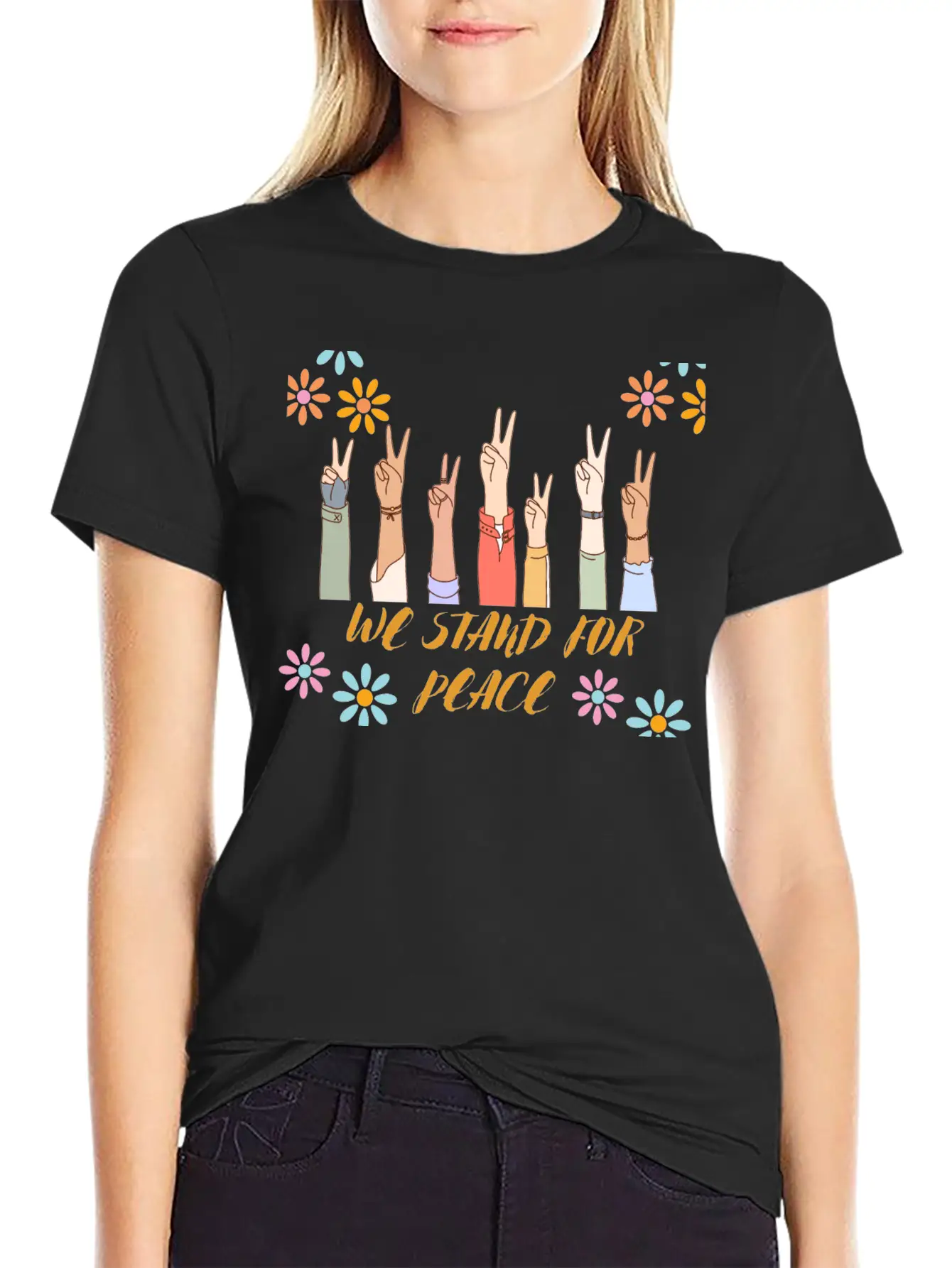 Peace - We Stand For Peace Unisex Casual T-Shirt – Clean Design For Daily Comfort