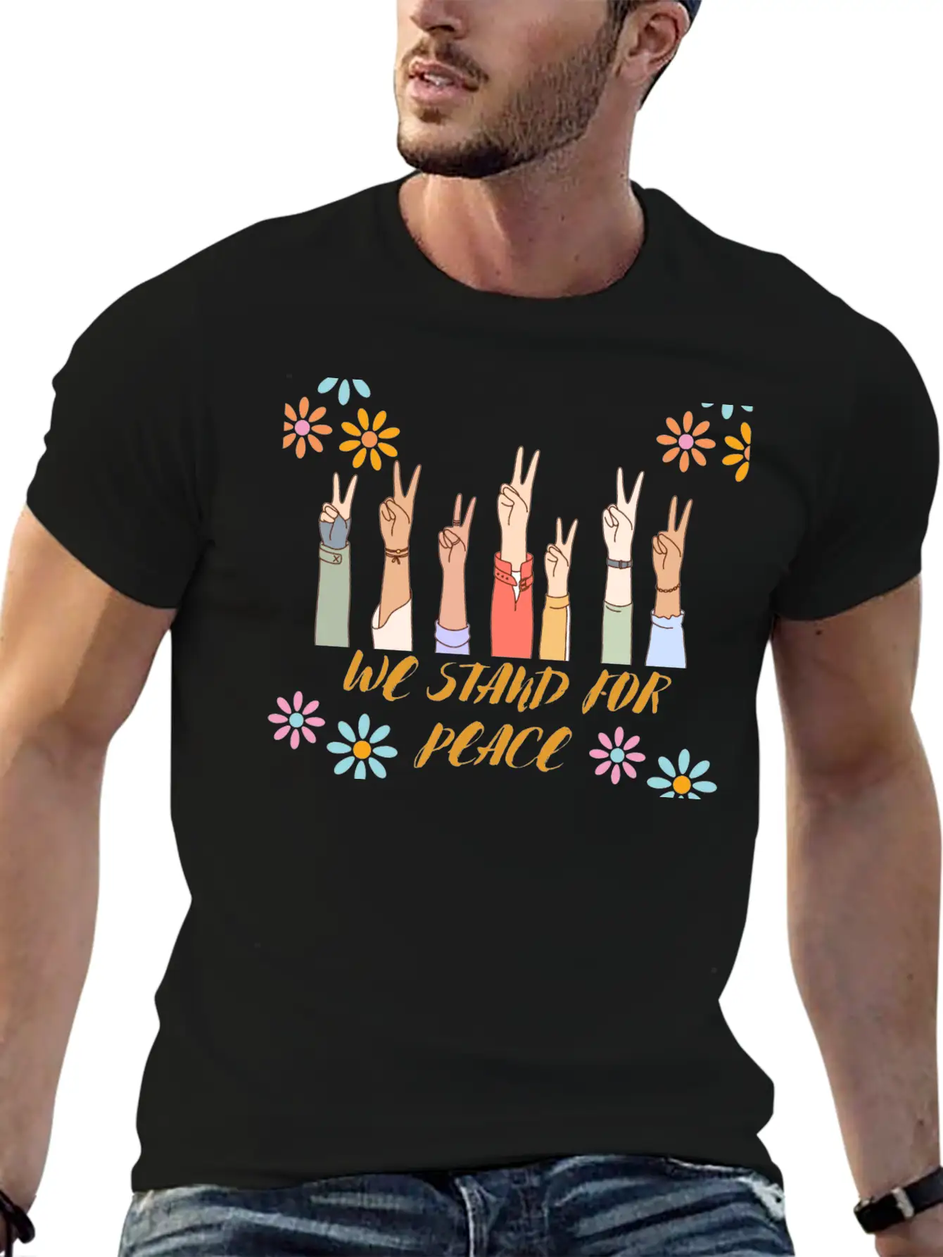 Peace - We Stand For Peace Unisex Casual T-Shirt – Clean Design For Daily Comfort