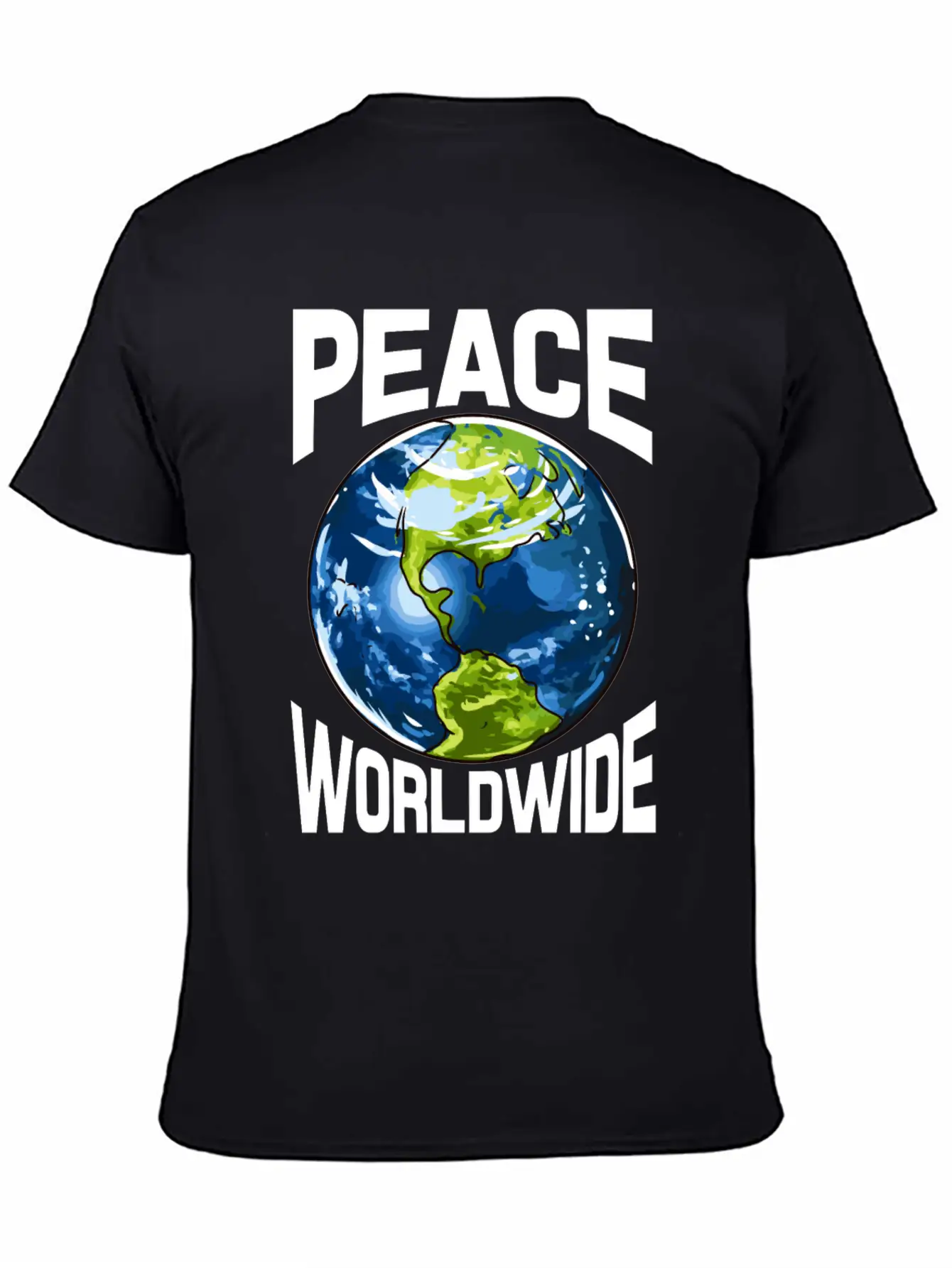 Peace Worldwide Mother Earth Pacifist Hipster Stylish Everyday T-Shirt – Unisex Basic Cotton Tee