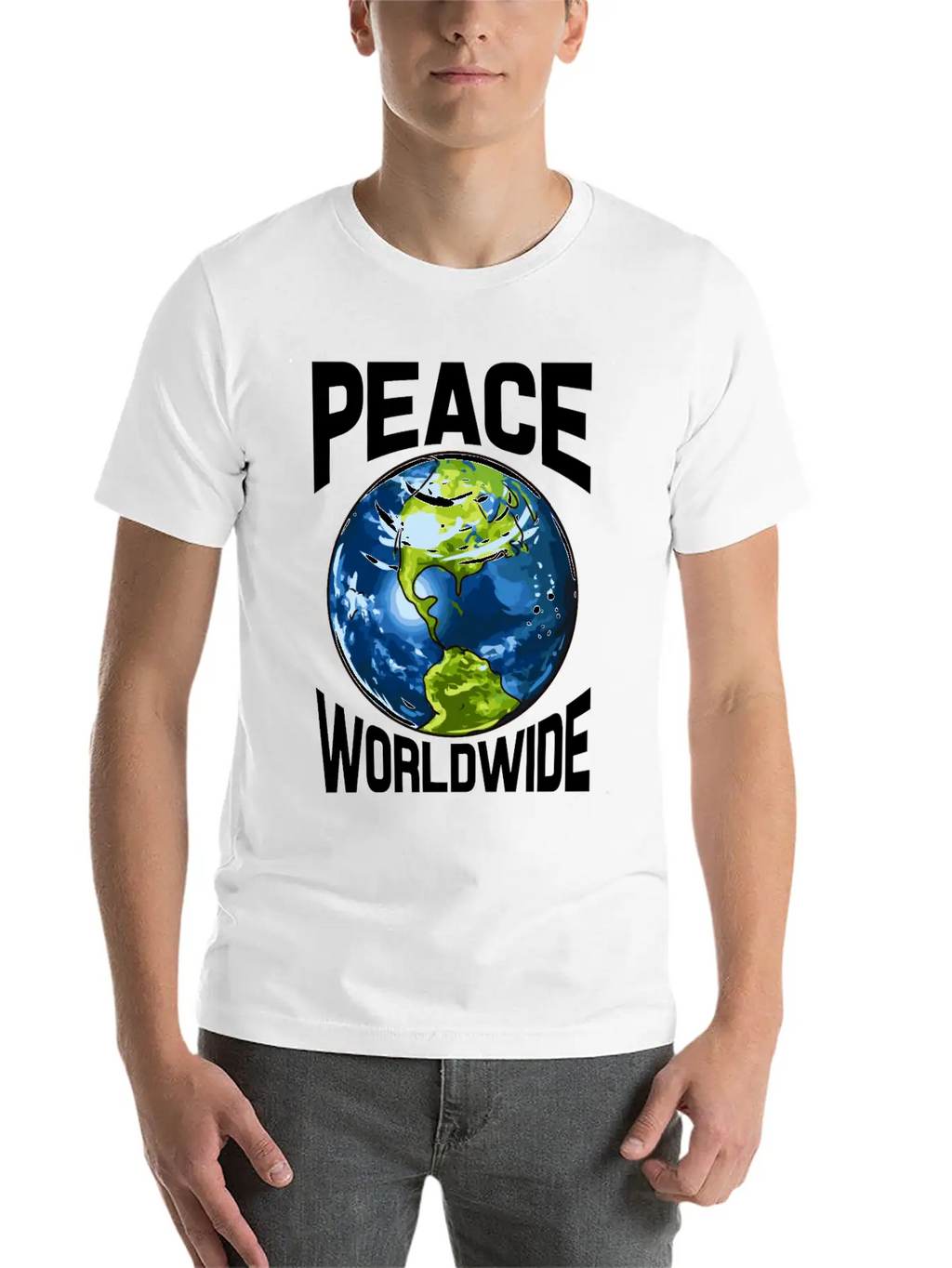Peace Worldwide Mother Earth Pacifist Hipster Stylish Everyday T-Shirt – Unisex Basic Cotton Tee