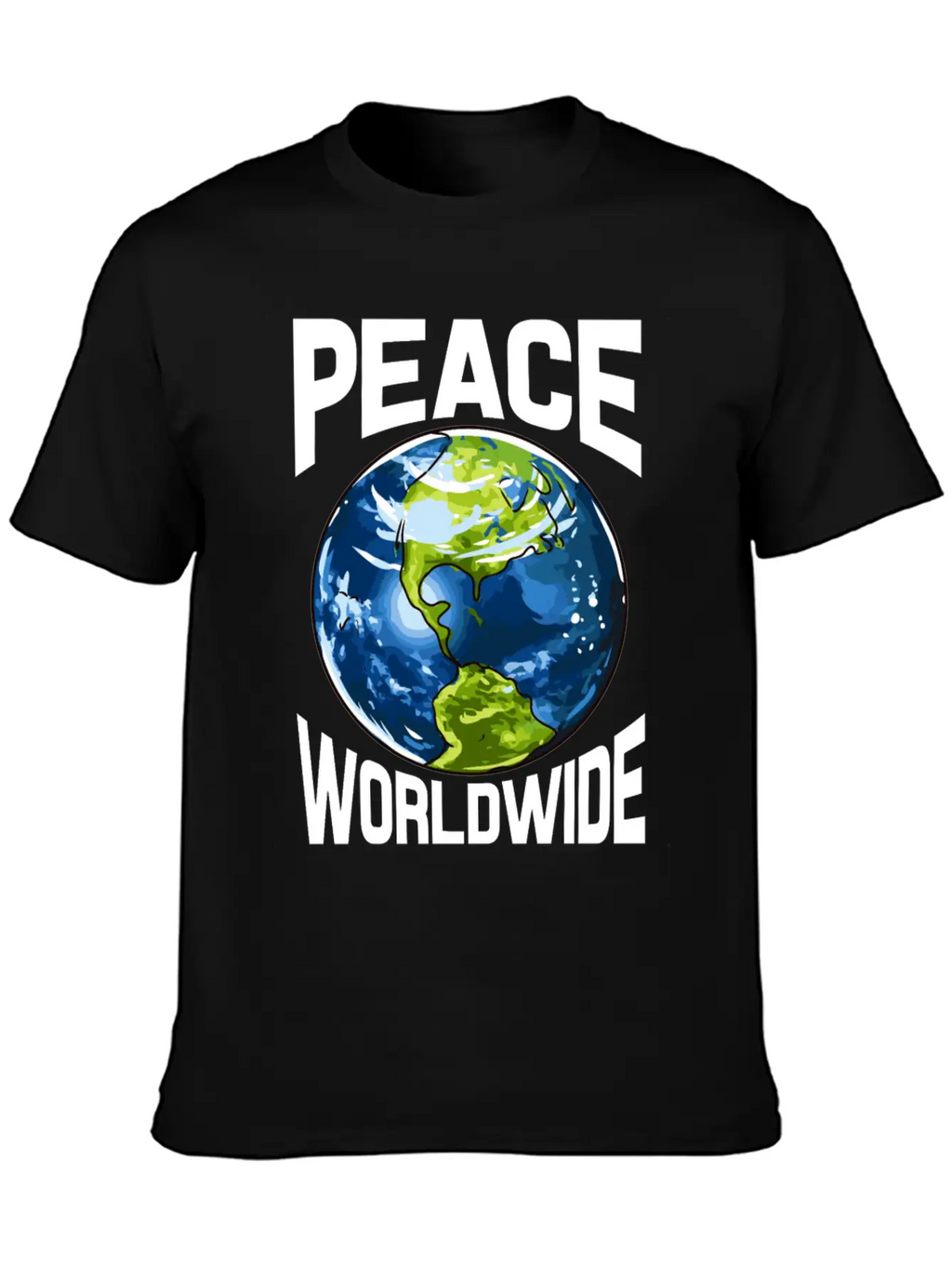 Peace Worldwide Mother Earth Pacifist Hipster Stylish Everyday T-Shirt – Unisex Basic Cotton Tee