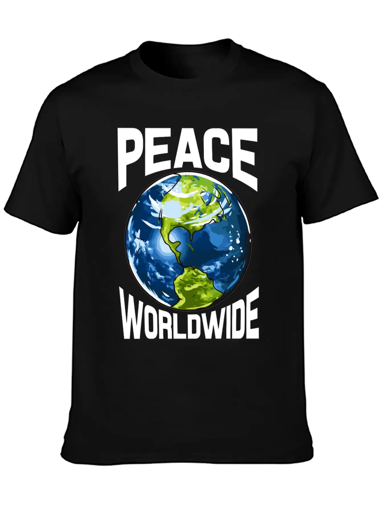 Peace Worldwide Mother Earth Pacifist Hipster Stylish Everyday T-Shirt – Unisex Basic Cotton Tee