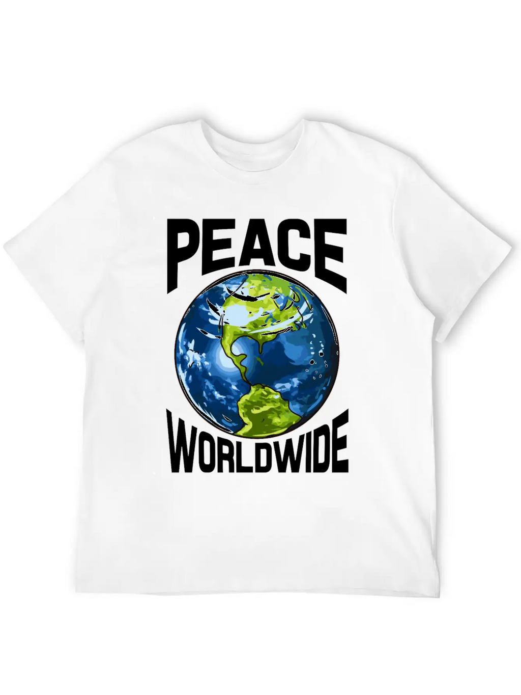 Peace Worldwide Mother Earth Pacifist Hipster Stylish Everyday T-Shirt – Unisex Basic Cotton Tee