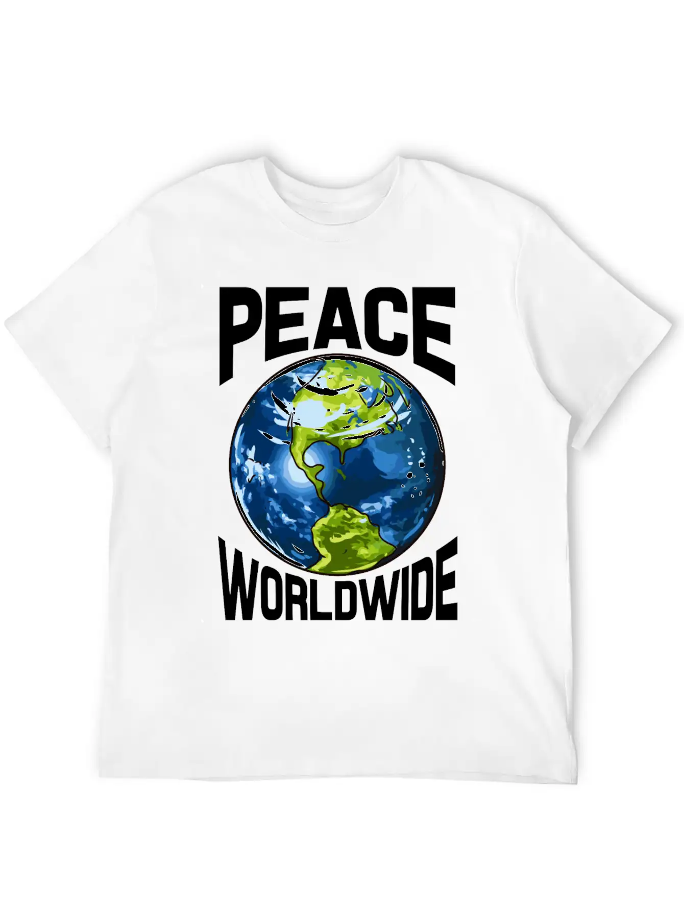 Peace Worldwide Mother Earth Pacifist Hipster Stylish Everyday T-Shirt – Unisex Basic Cotton Tee