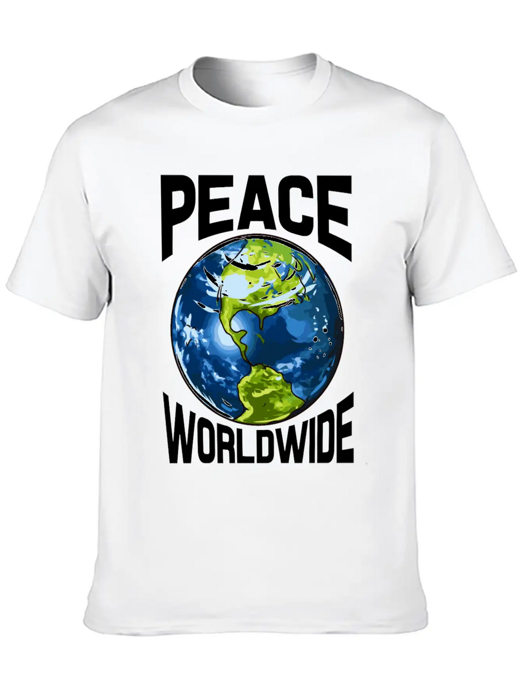 Peace Worldwide Mother Earth Pacifist Hipster Stylish Everyday T-Shirt – Unisex Basic Cotton Tee
