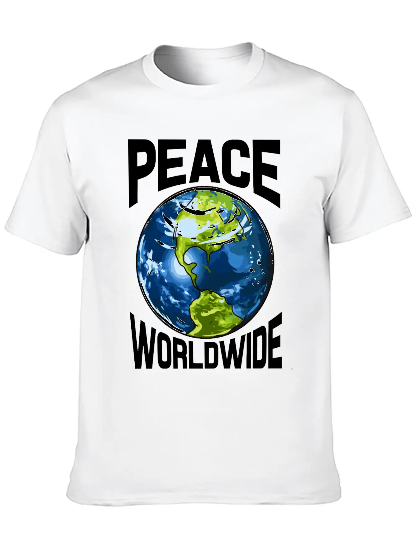 Peace Worldwide Mother Earth Pacifist Hipster Stylish Everyday T-Shirt – Unisex Basic Cotton Tee