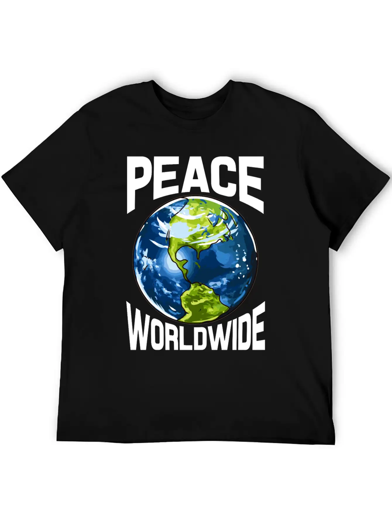 Peace Worldwide Mother Earth Pacifist Hipster Stylish Everyday T-Shirt – Unisex Basic Cotton Tee