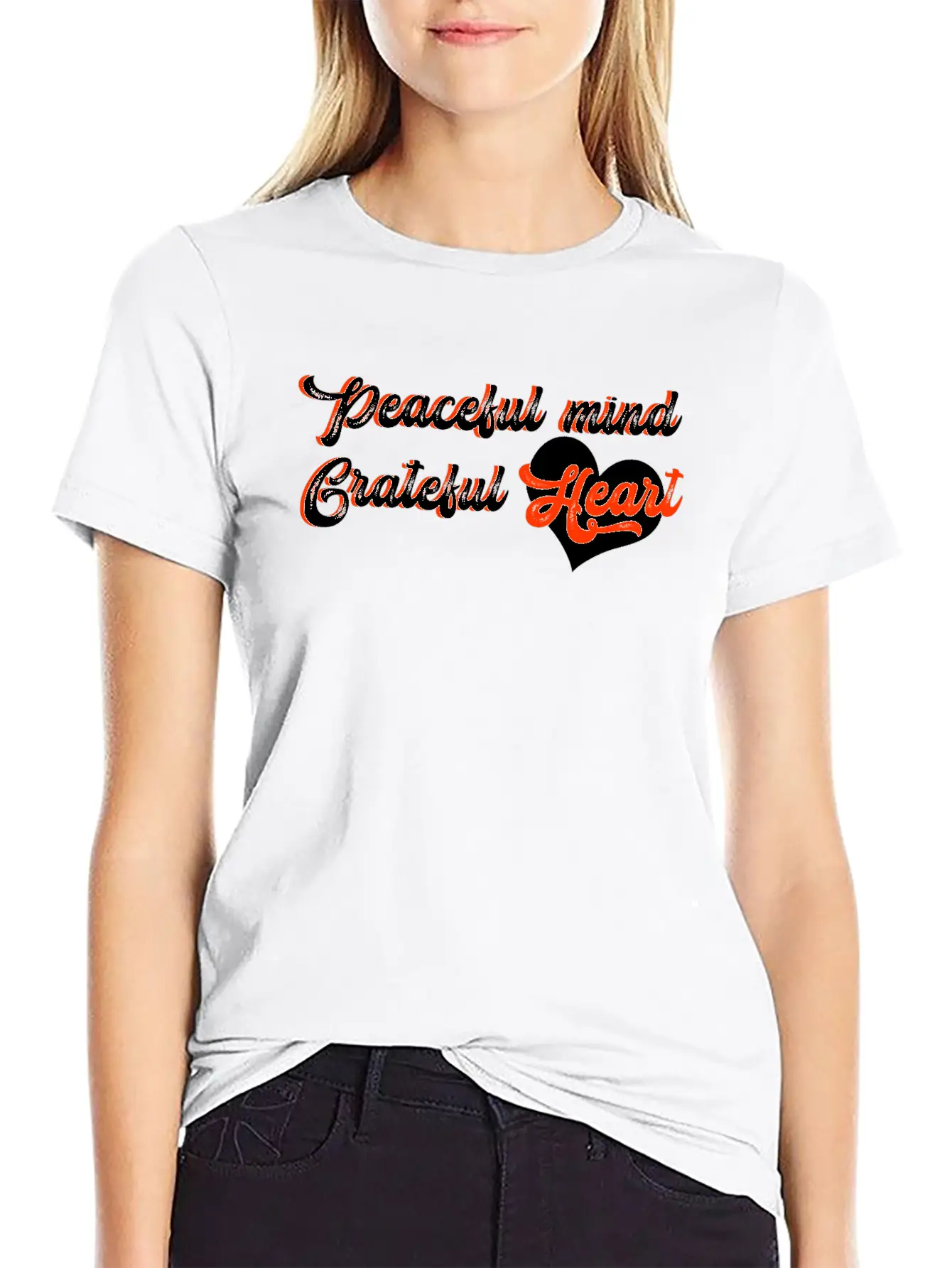 Peaceful Mind Grateful Heart Breathable Soft Cotton T-Shirt – Timeless Casual Look