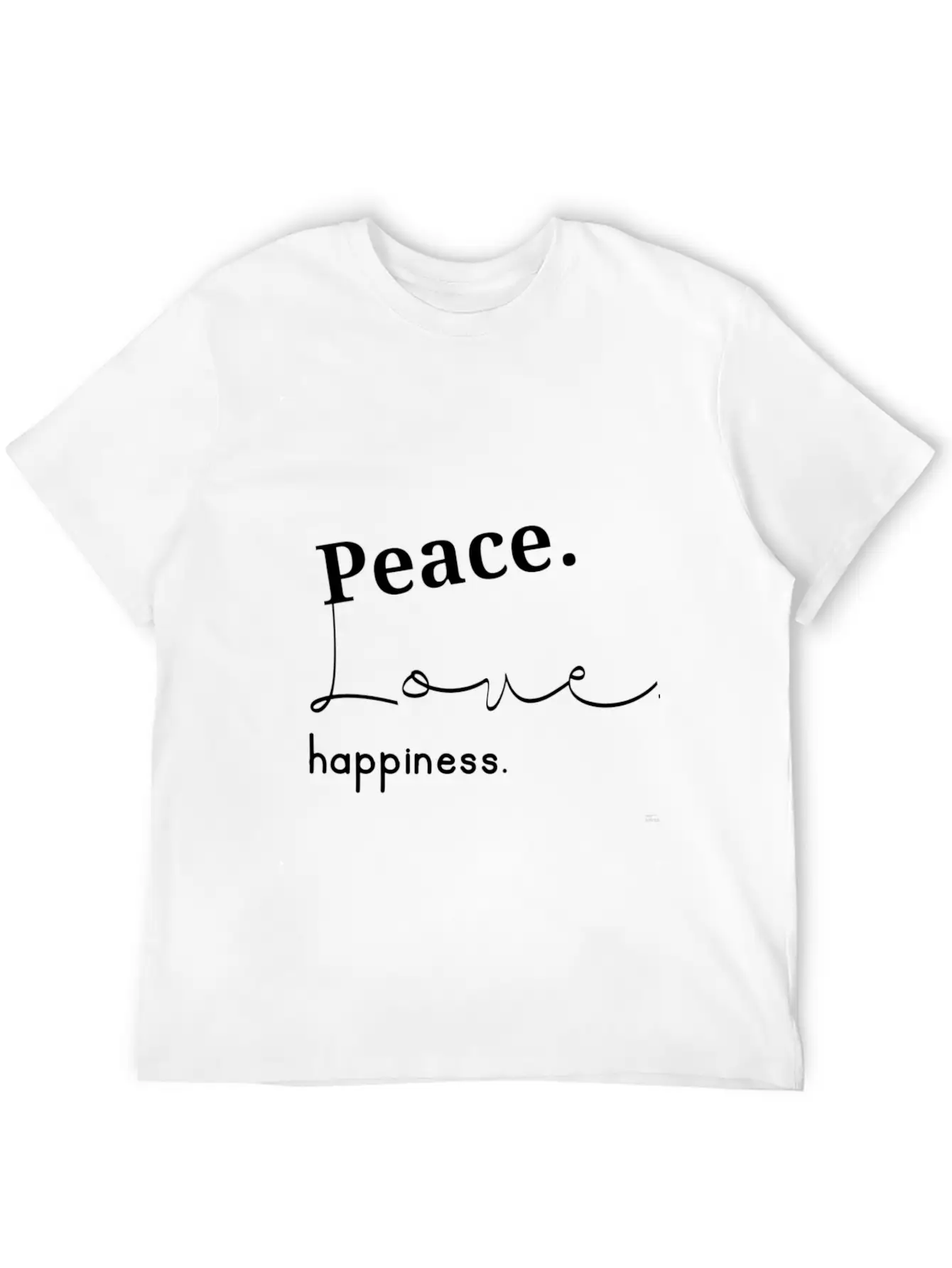 Peace,love And Happiness Breathable Soft Cotton T-Shirt – Timeless Casual Look