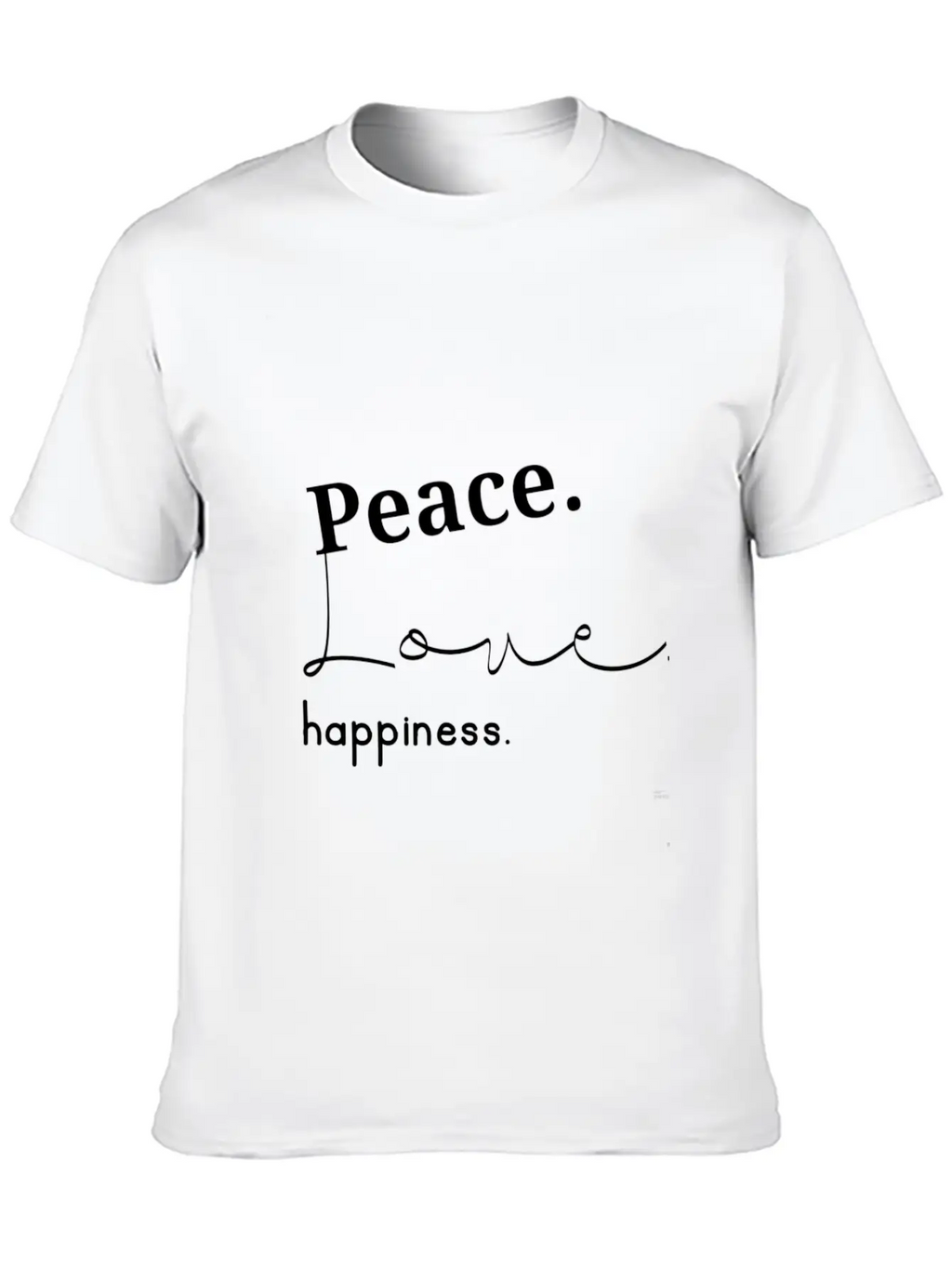 Peace,love And Happiness Breathable Soft Cotton T-Shirt – Timeless Casual Look