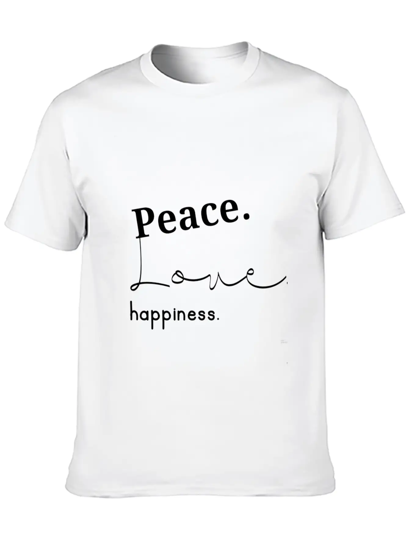 Peace,love And Happiness Breathable Soft Cotton T-Shirt – Timeless Casual Look