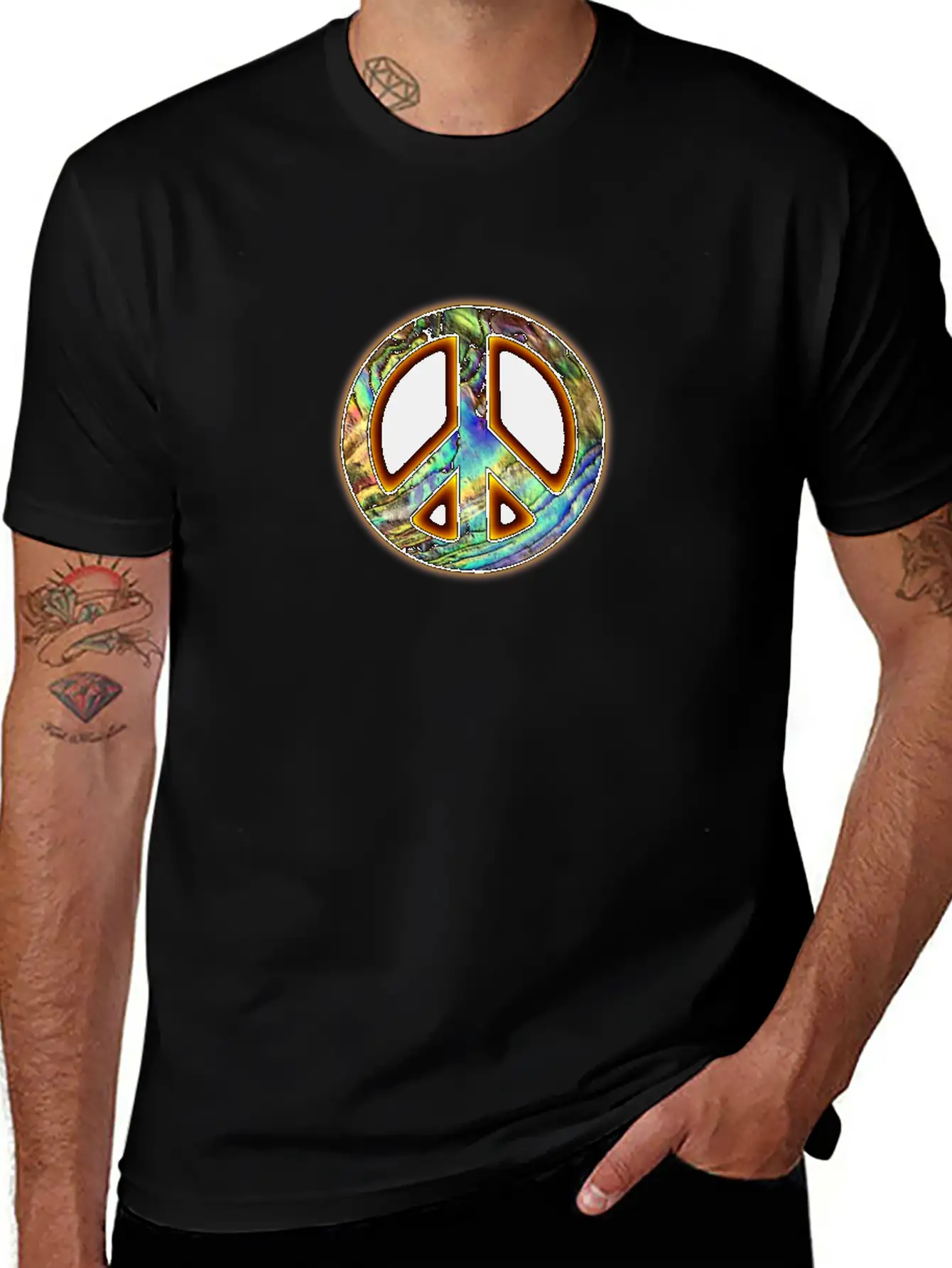 PeaceLove Music Decor Unisex Casual T-Shirt – Clean Design For Daily Comfort