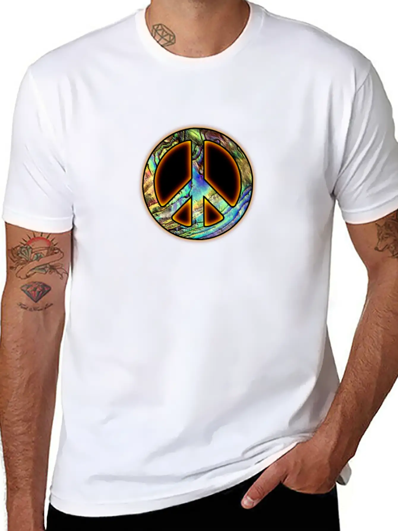 PeaceLove Music Decor Unisex Casual T-Shirt – Clean Design For Daily Comfort