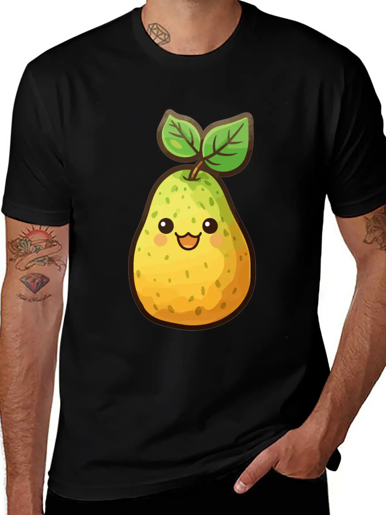 Pear Kawaii Unisex Casual T-Shirt – Clean Design For Daily Comfort