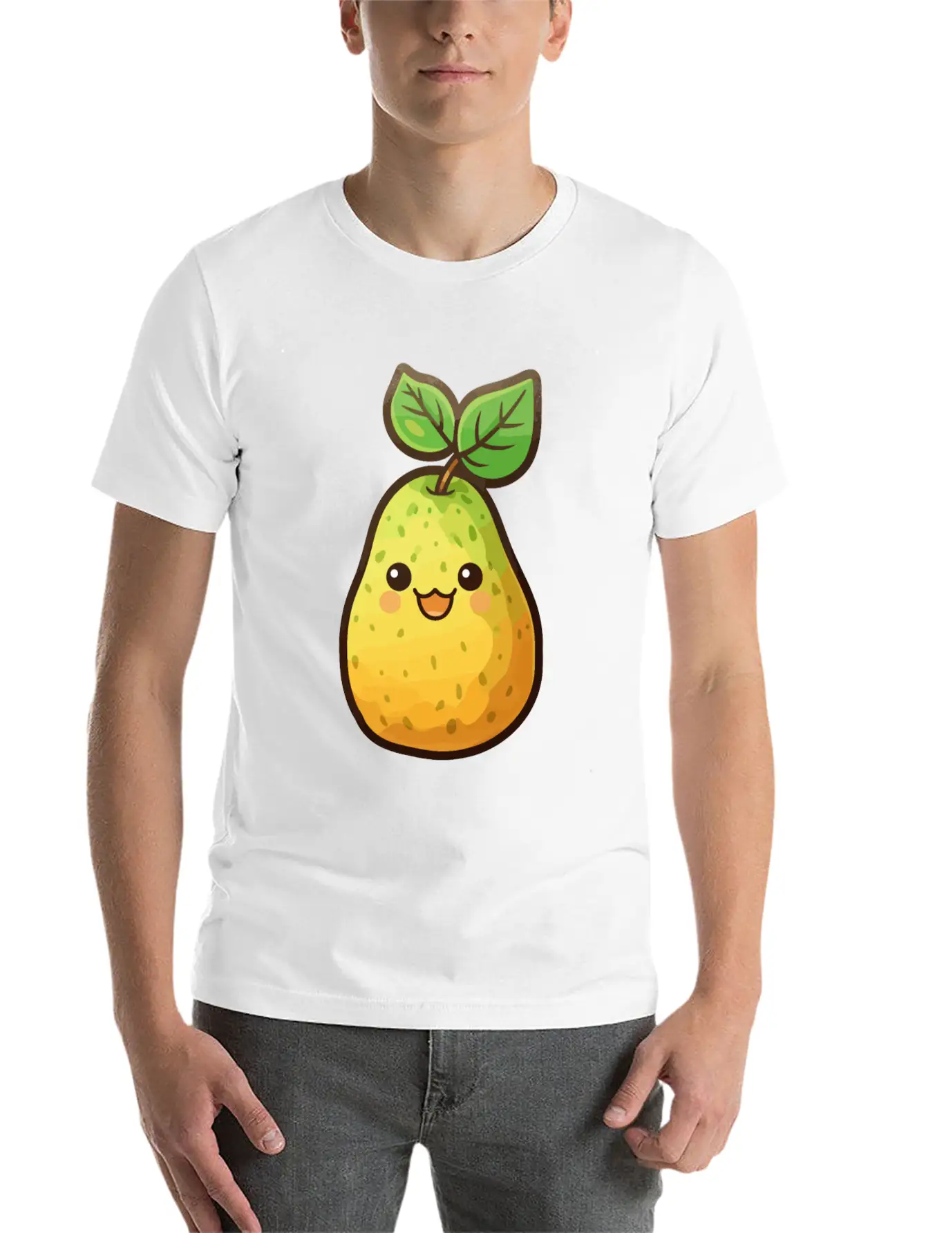 Pear Kawaii Unisex Casual T-Shirt – Clean Design For Daily Comfort