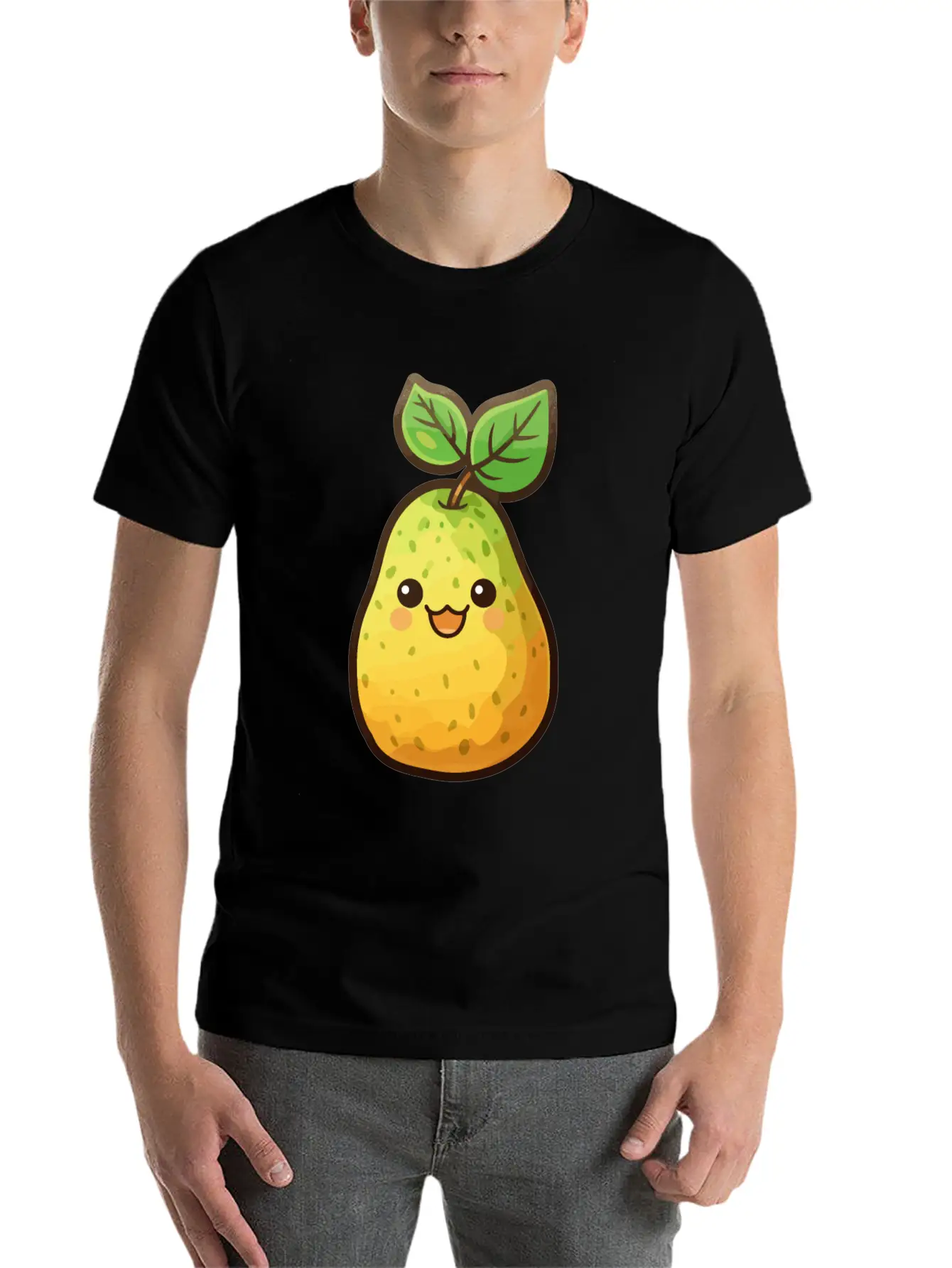 Pear Kawaii Unisex Casual T-Shirt – Clean Design For Daily Comfort