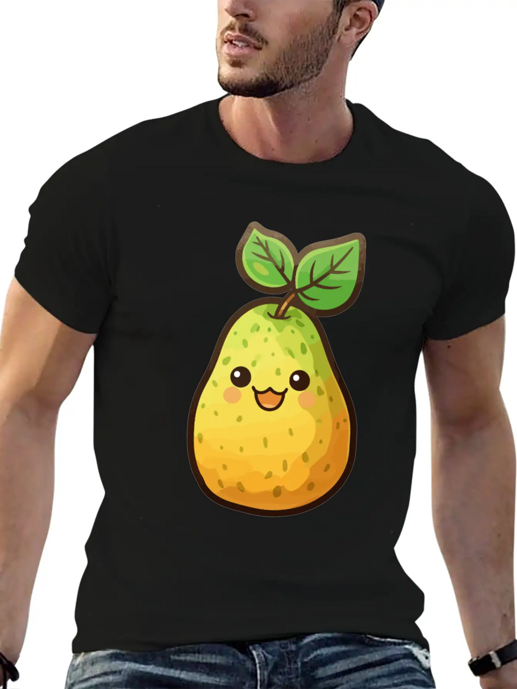 Pear Kawaii Unisex Casual T-Shirt – Clean Design For Daily Comfort