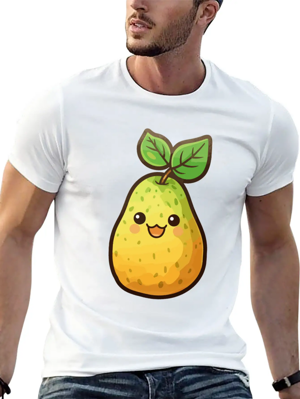 Pear Kawaii Unisex Casual T-Shirt – Clean Design For Daily Comfort