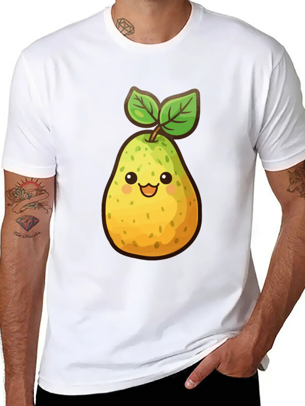 Pear Kawaii Unisex Casual T-Shirt – Clean Design For Daily Comfort