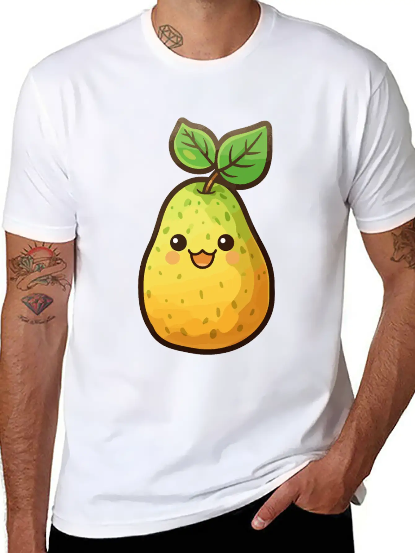Pear Kawaii Unisex Casual T-Shirt – Clean Design For Daily Comfort