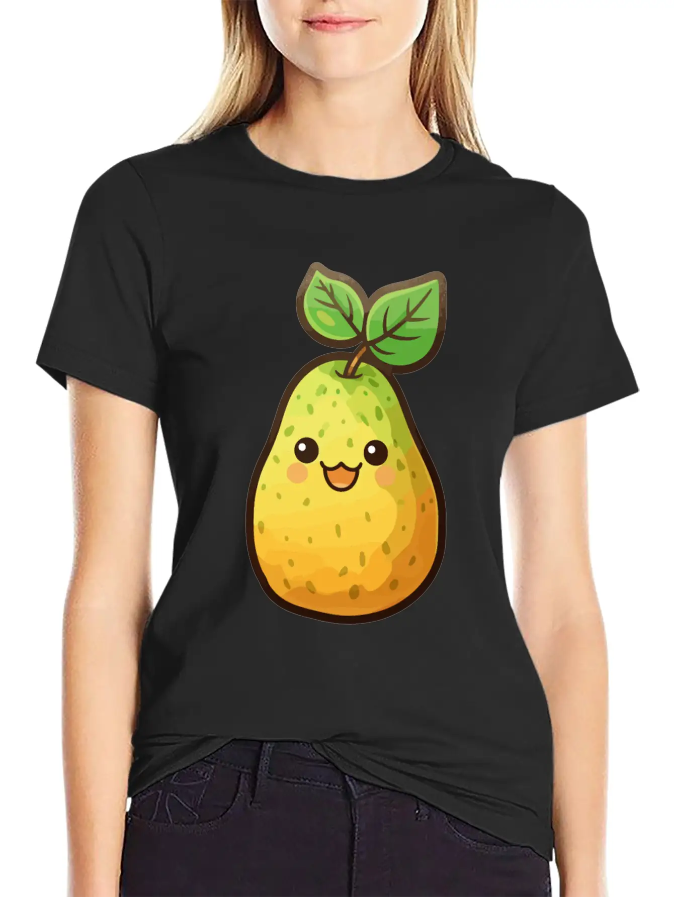 Pear Kawaii Unisex Casual T-Shirt – Clean Design For Daily Comfort