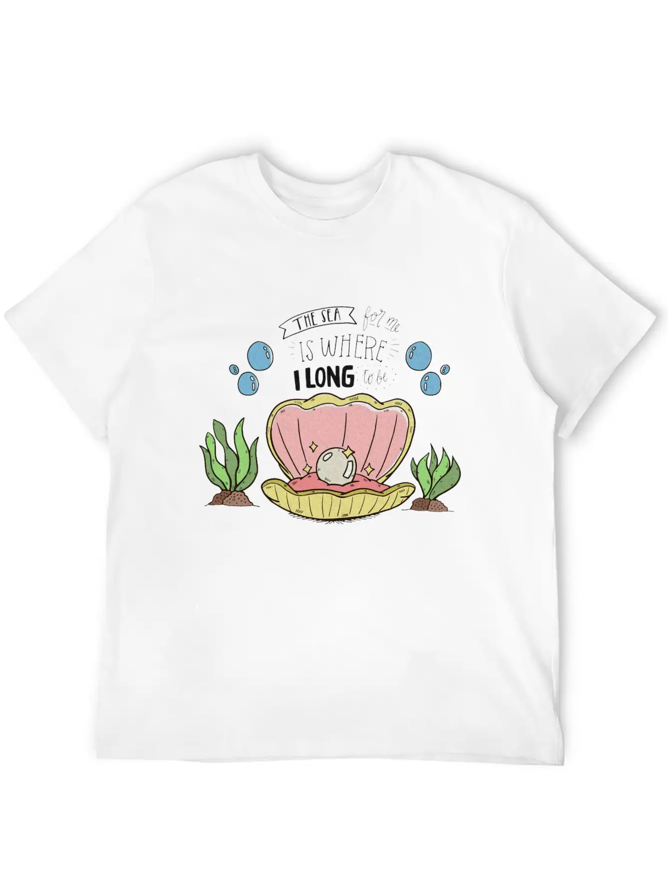 Pearl In A Shell Vector Illustration Unisex Casual T-Shirt – Clean Design For Daily Comfort
