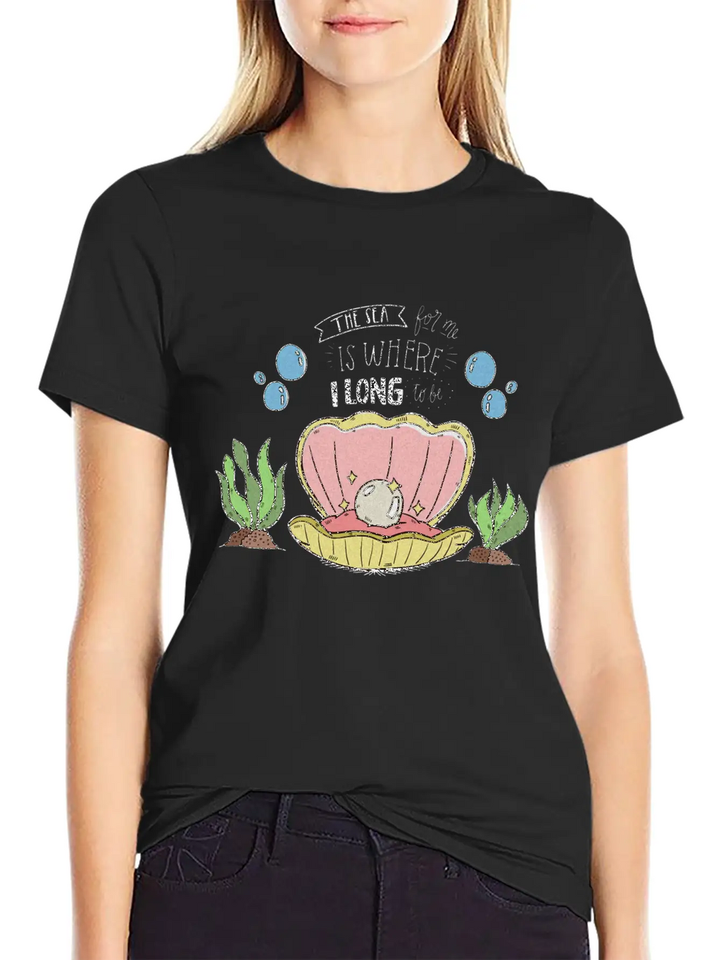 Pearl In A Shell Vector Illustration Unisex Casual T-Shirt – Clean Design For Daily Comfort