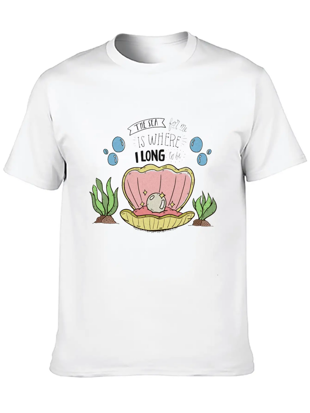 Pearl In A Shell Vector Illustration Unisex Casual T-Shirt – Clean Design For Daily Comfort