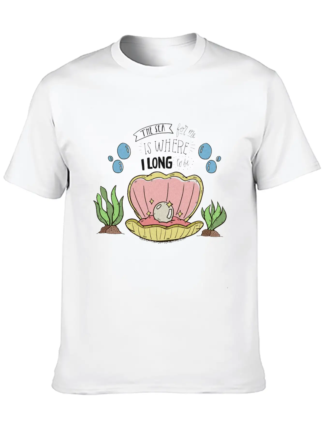 Pearl In A Shell Vector Illustration Unisex Casual T-Shirt – Clean Design For Daily Comfort