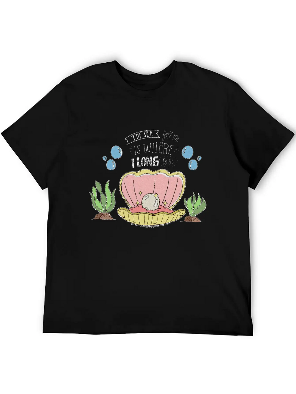 Pearl In A Shell Vector Illustration Unisex Casual T-Shirt – Clean Design For Daily Comfort