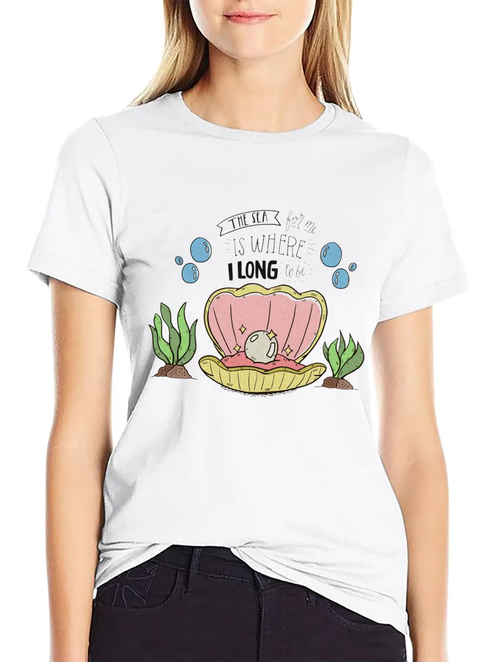 Pearl In A Shell Vector Illustration Unisex Casual T-Shirt – Clean Design For Daily Comfort