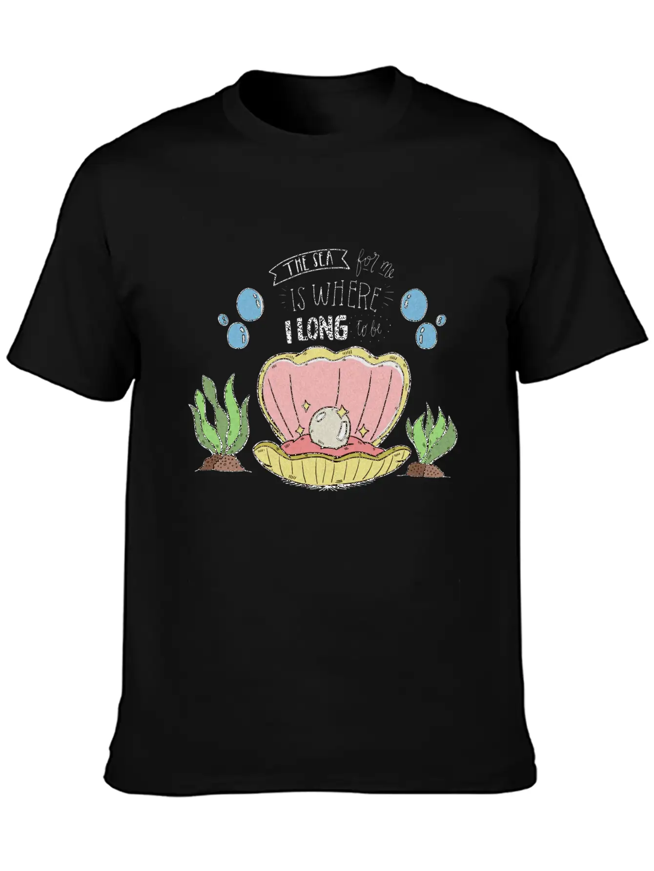 Pearl In A Shell Vector Illustration Unisex Casual T-Shirt – Clean Design For Daily Comfort
