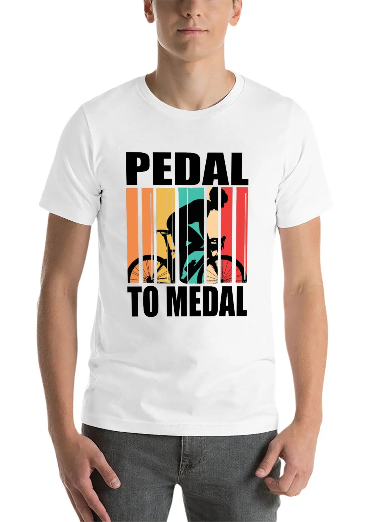 Pedal To Medal Racing Bike Roadbike Racing Bikes Stylish Everyday T-Shirt – Unisex Basic Cotton Tee
