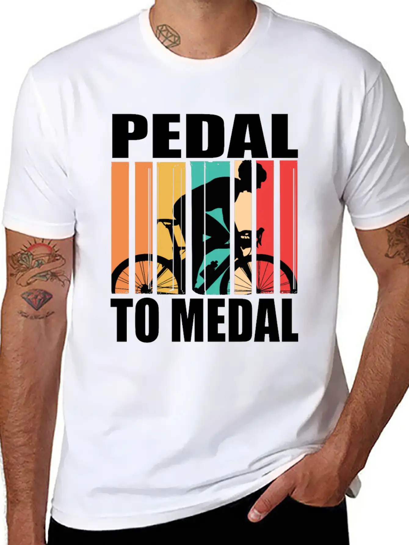 Pedal To Medal Racing Bike Roadbike Racing Bikes Stylish Everyday T-Shirt – Unisex Basic Cotton Tee