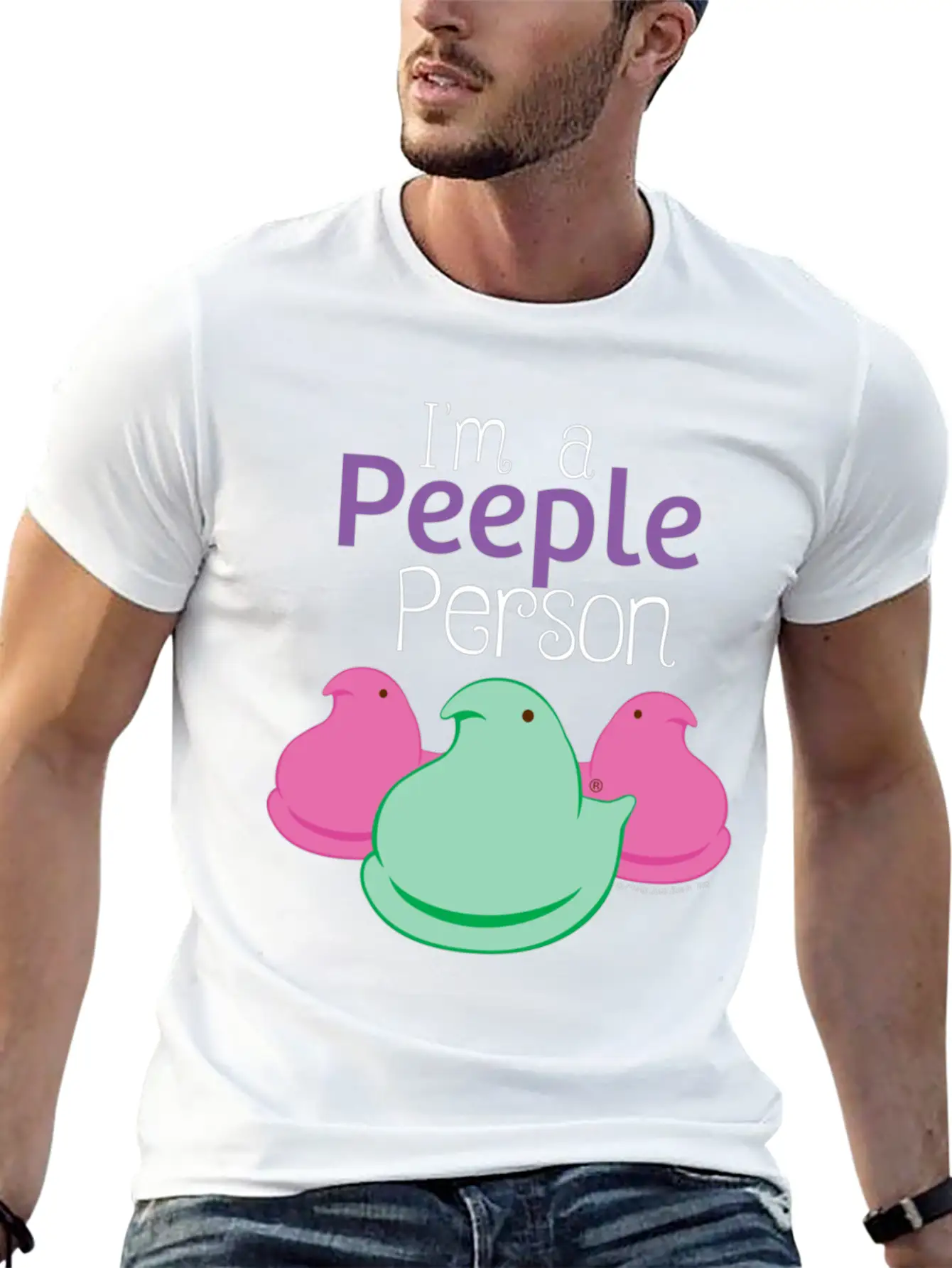 Peeps I'm A Peeple Person Peeps Unisex Short Sleeve Soft Cotton T-Shirt – Casual Everyday Wear