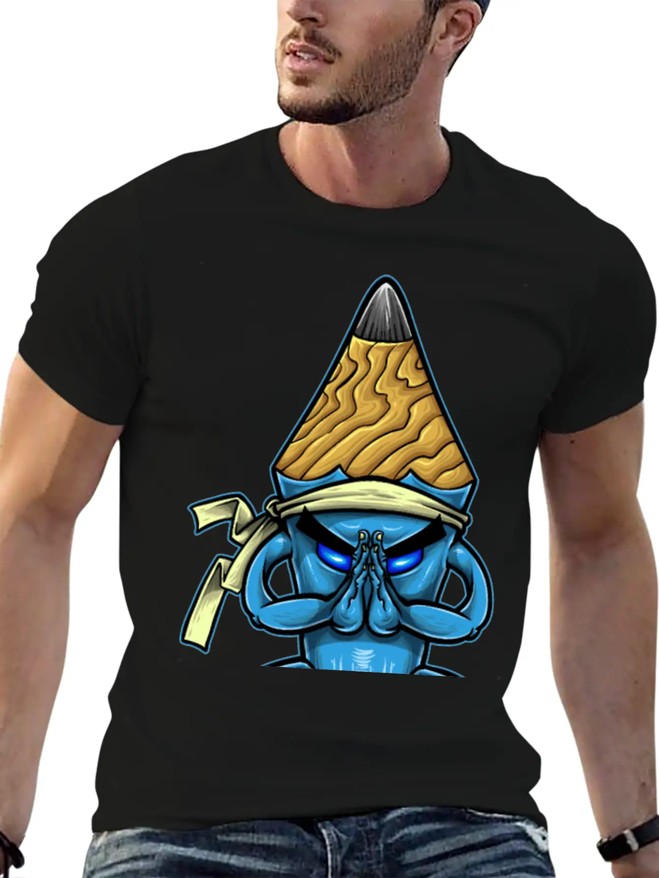 Pencil Monk Breathable Soft Cotton T-Shirt – Timeless Casual Look