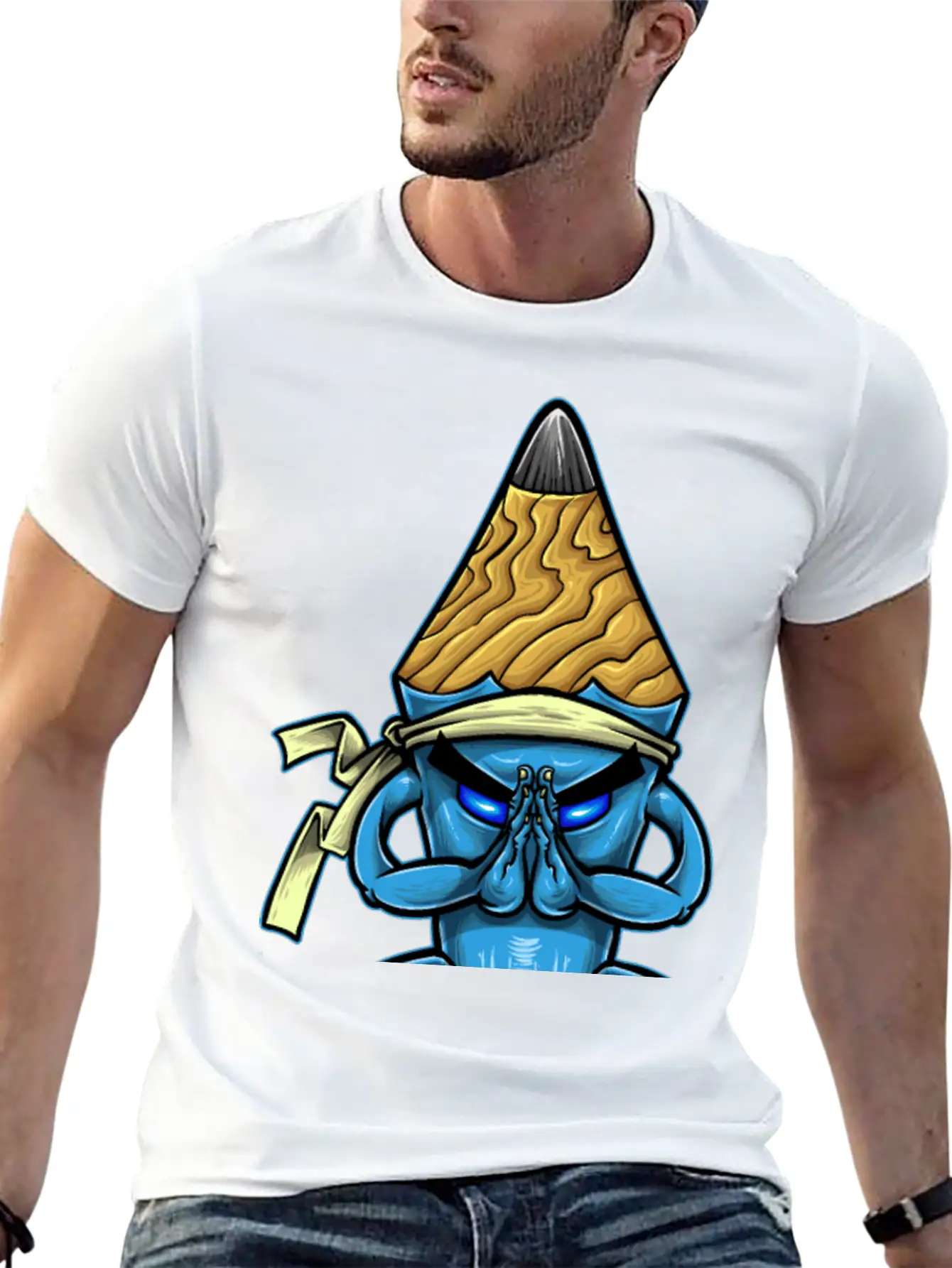 Pencil Monk Breathable Soft Cotton T-Shirt – Timeless Casual Look