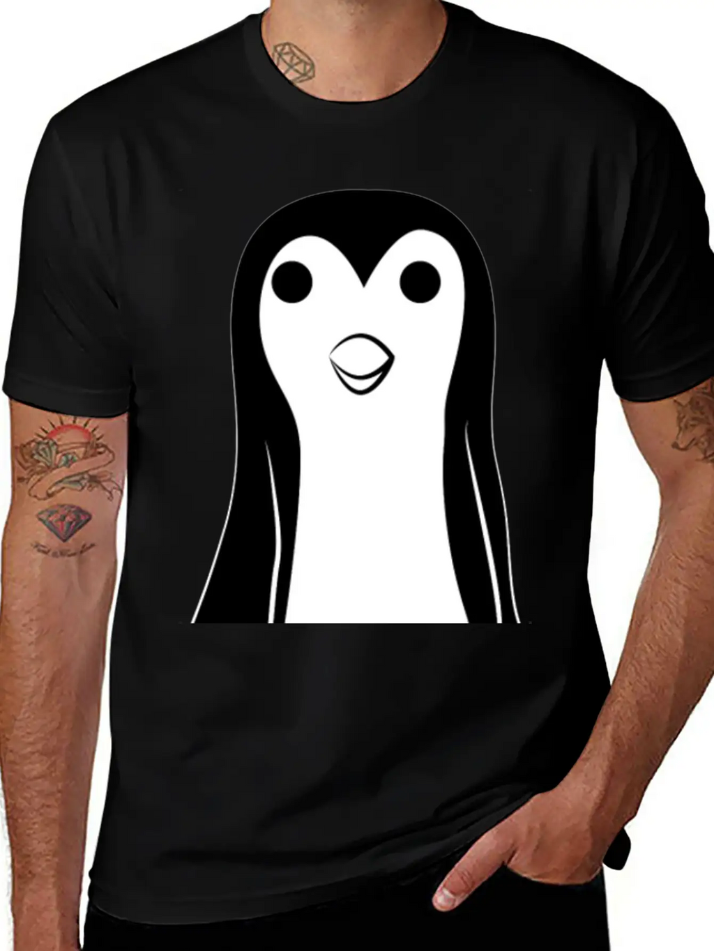 Pengüin Unisex Short Sleeve Soft Cotton T-Shirt – Casual Everyday Wear